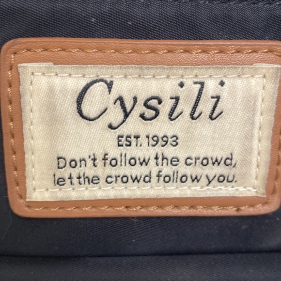 Cysili Diaper Bag Back Pack Black Canvas Nylon USB Port zipper pockets kids - Picture 5 of 13